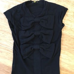 Black short sleeved top